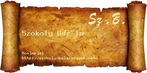Szokoly Béla névjegykártya