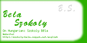 bela szokoly business card